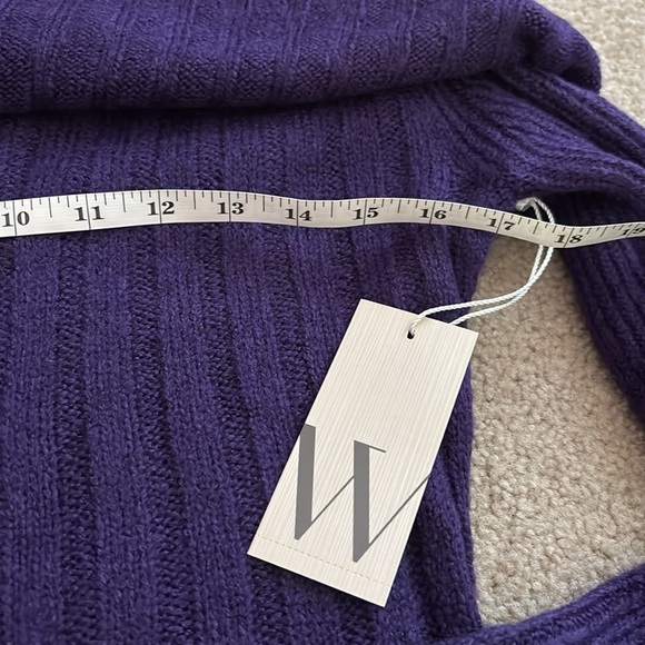 Worthington Purple Ribbed Off-Shoulder Sweater Women’s size small NWT - Picture 5 of 8